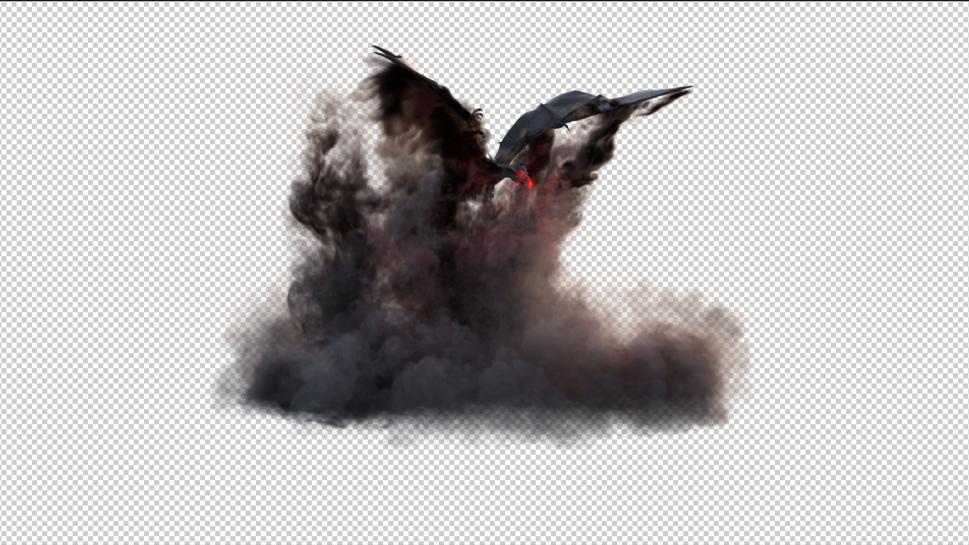 黑色烟雾火龙飞舞无限循环透明通道视频的预览图