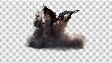 黑色烟雾火龙飞舞无限循环透明通道视频的预览图