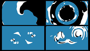 蓝色流体MG动画转场免抠带通道素材视频的预览图