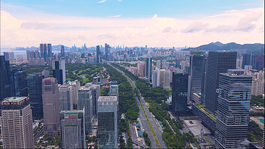 高清航拍深圳城市建筑群天际线深南大道视频的预览图
