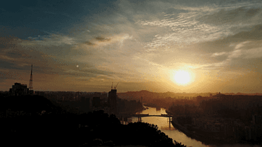 重庆城市日落延时摄影视频的预览图