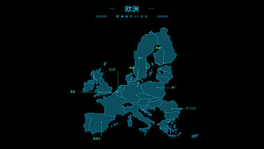 免扣带通道欧洲国家地图元素ae模板视频的预览图