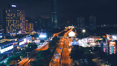 4k深圳城市夜景车流航拍视频的预览图