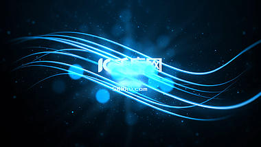 大气蓝色线条光效粒子LOGO展示PR模板视频视频的预览图