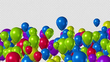 免抠三维彩色气球转场带透明通道素材视频视频的预览图