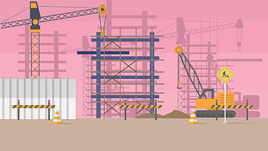 建筑工地施工场景MG动画AE模板视频的预览图