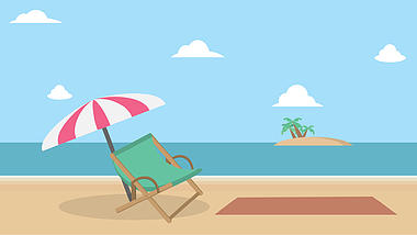 旅游度假沙滩海滩场景MG动画AE模板视频的预览图