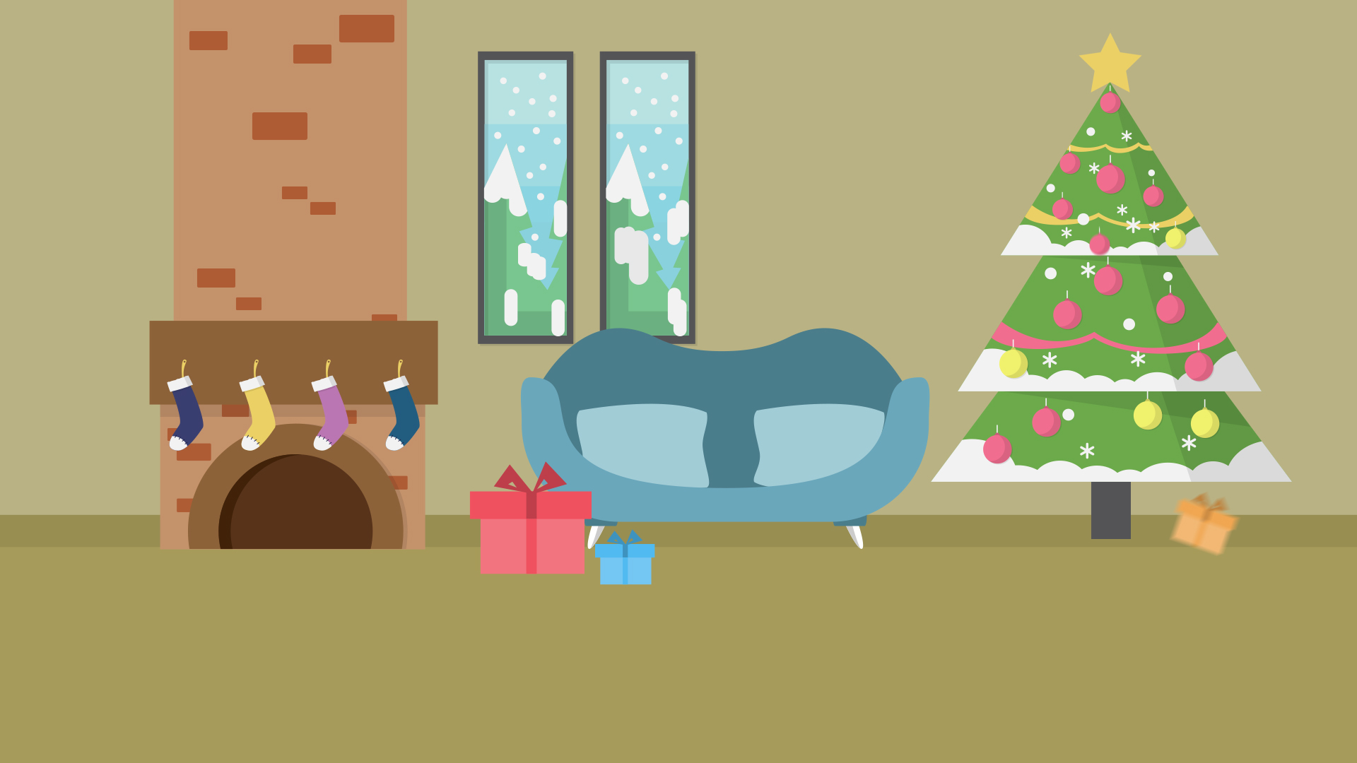 圣诞节节日场景MG图形动画AE模板视频的预览图