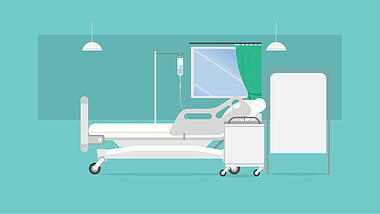 医院病房床铺场景MG图形动画AE模板视频的预览图
