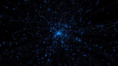 蓝色唯美粒子星空舞台灯光背景视频视频的预览图