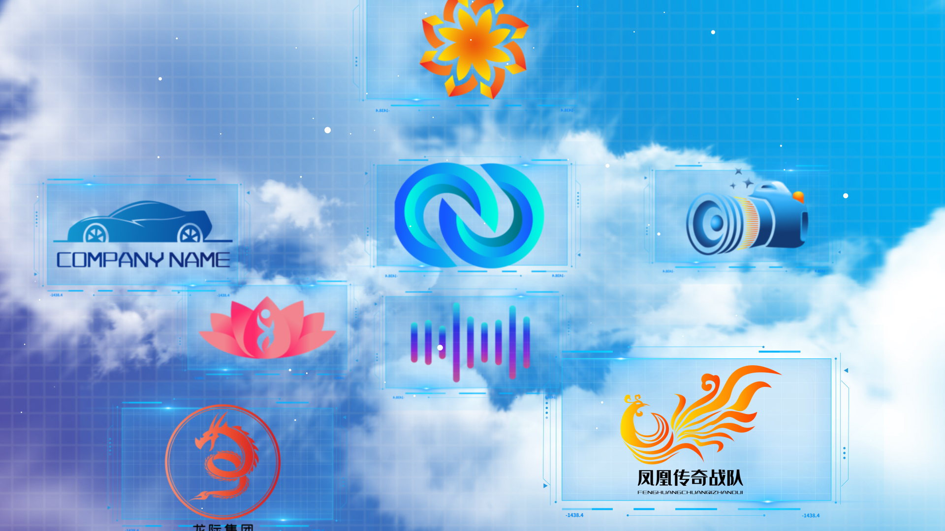 大气云层合作品牌logo片头ae视频模板视频的预览图