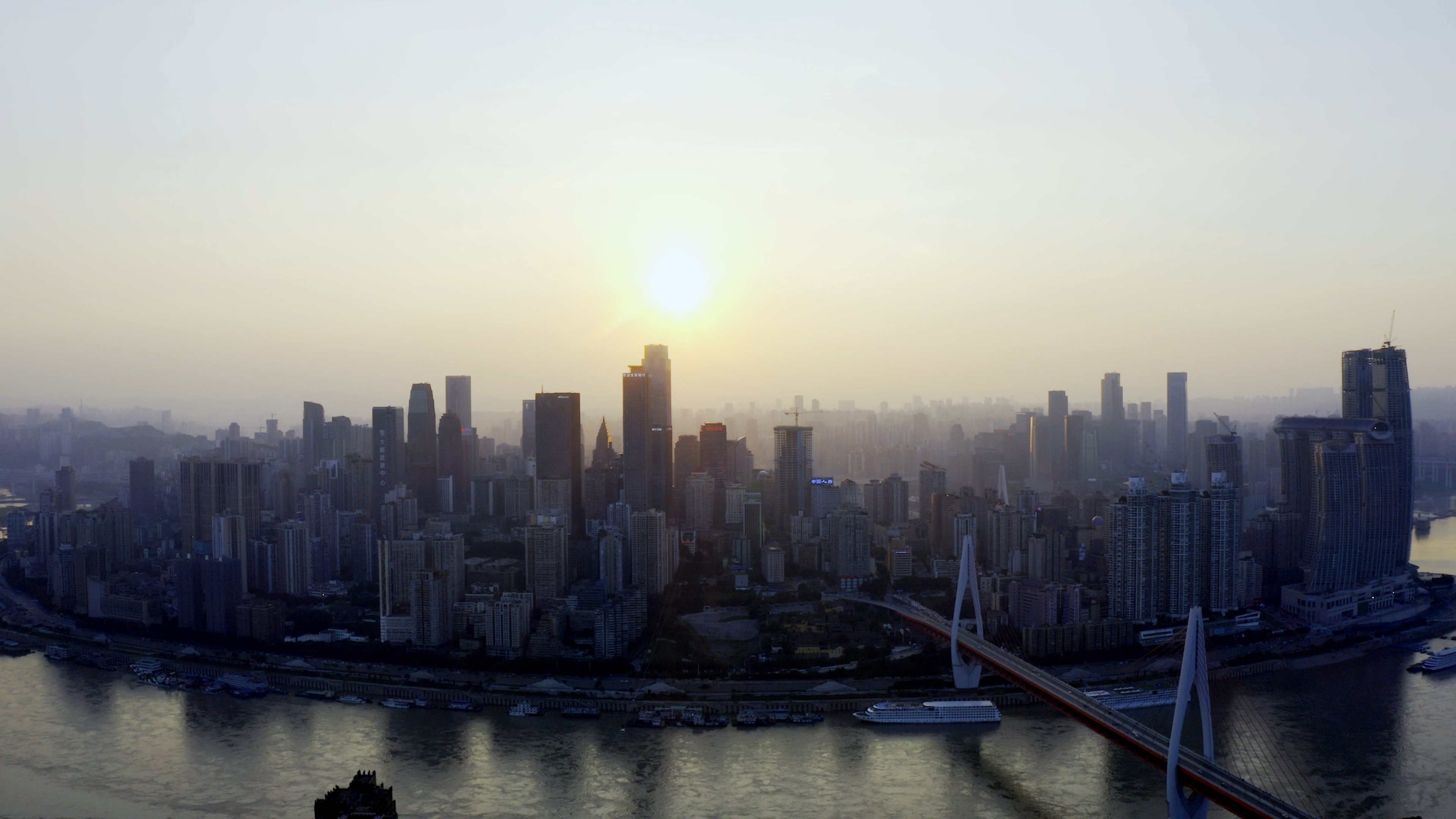 4K重庆主城全景日落视频素材视频的预览图