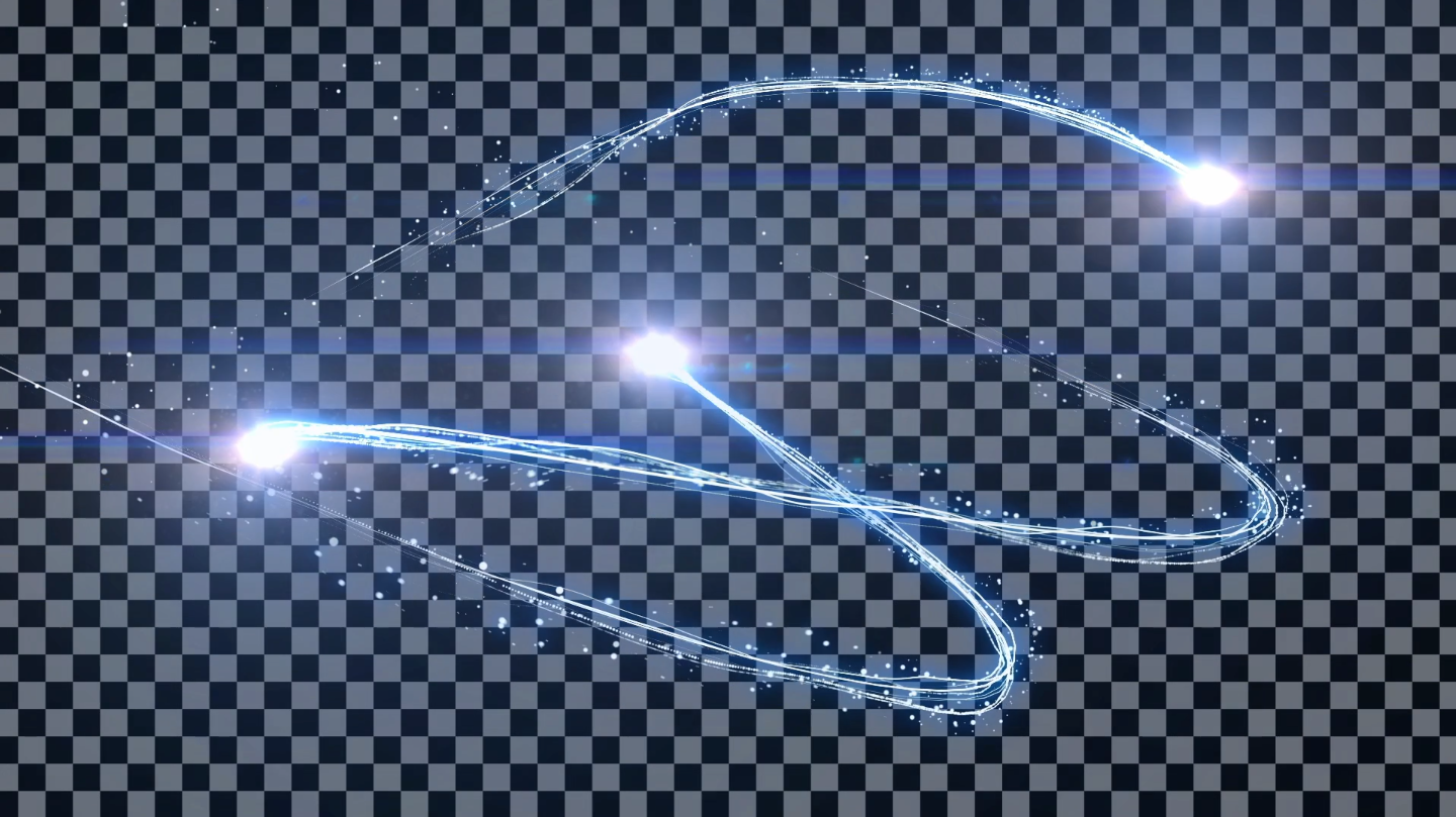 带通道唯美蓝色粒子光线特效素材视频的预览图