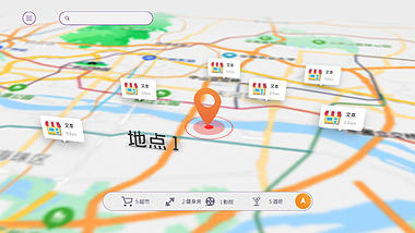 地图导航地位GPS位置周围信息展示ae模板视频视频的预览图