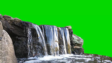 4k山体瀑布流水绿幕视频ae模板视频的预览图