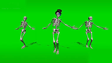 3D骷髅劲舞绿幕抠图素材视频ae模板视频的预览图