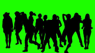 绿色人物剪影跳舞狂欢视频ae模板视频的预览图