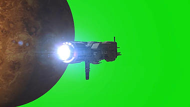 外星飞船太空绿幕视频ae模板视频的预览图