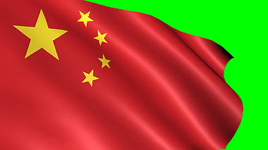 中国国旗五星红旗飘扬抠像绿幕视频ae模板视频的预览图
