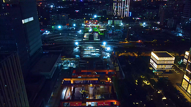 4K城市夜晚建筑工地施工建设航拍视频的预览图