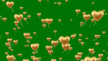 心形气球上升绿屏抠像绿幕视频ae模板视频的预览图