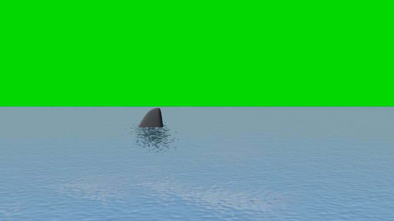 鲨鱼在海水中展露绿幕视频ae模板视频的预览图
