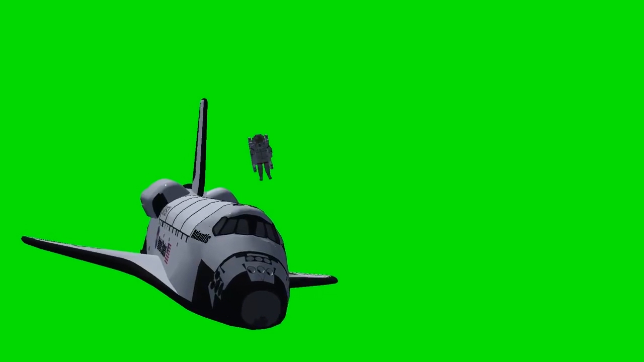 太空穿梭机飞越自由绿幕视频ae模板视频的预览图
