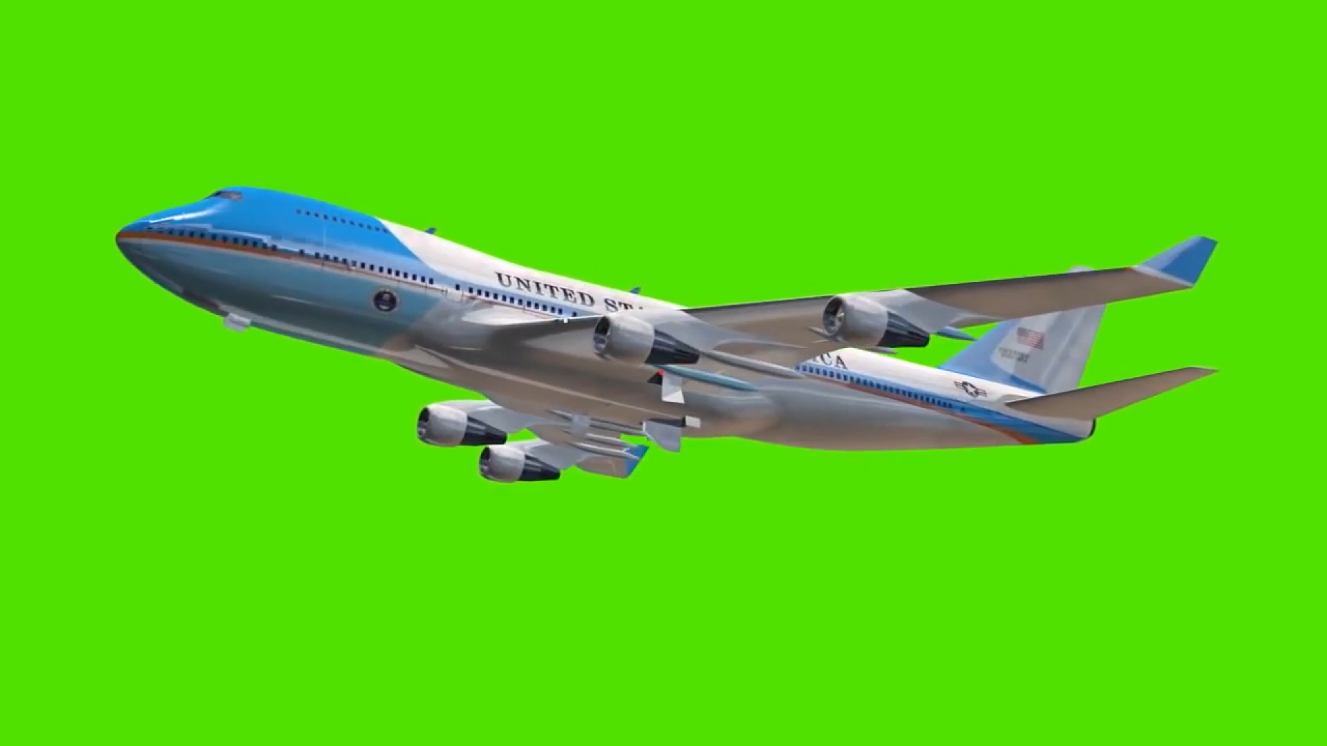 飞机飞行绿屏抠像绿幕视频ae模板视频的预览图