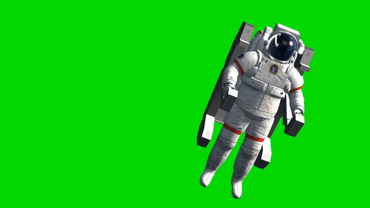 太空宇航员飞行绿屏视频ae模板视频的预览图