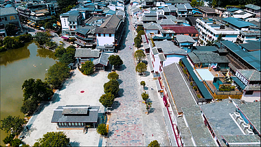 4K著名景区桂林阳朔西街街景和建筑视频的预览图