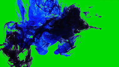 蓝色水墨晕染绿屏抠像绿幕视频ae模板视频的预览图