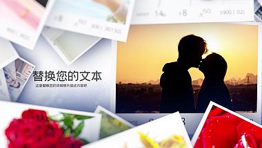 浪漫婚礼家庭旅游回忆照片墙AE模板视频的预览图