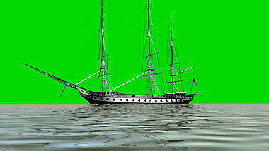 海上船只绿屏抠像绿幕视频ae模板视频的预览图