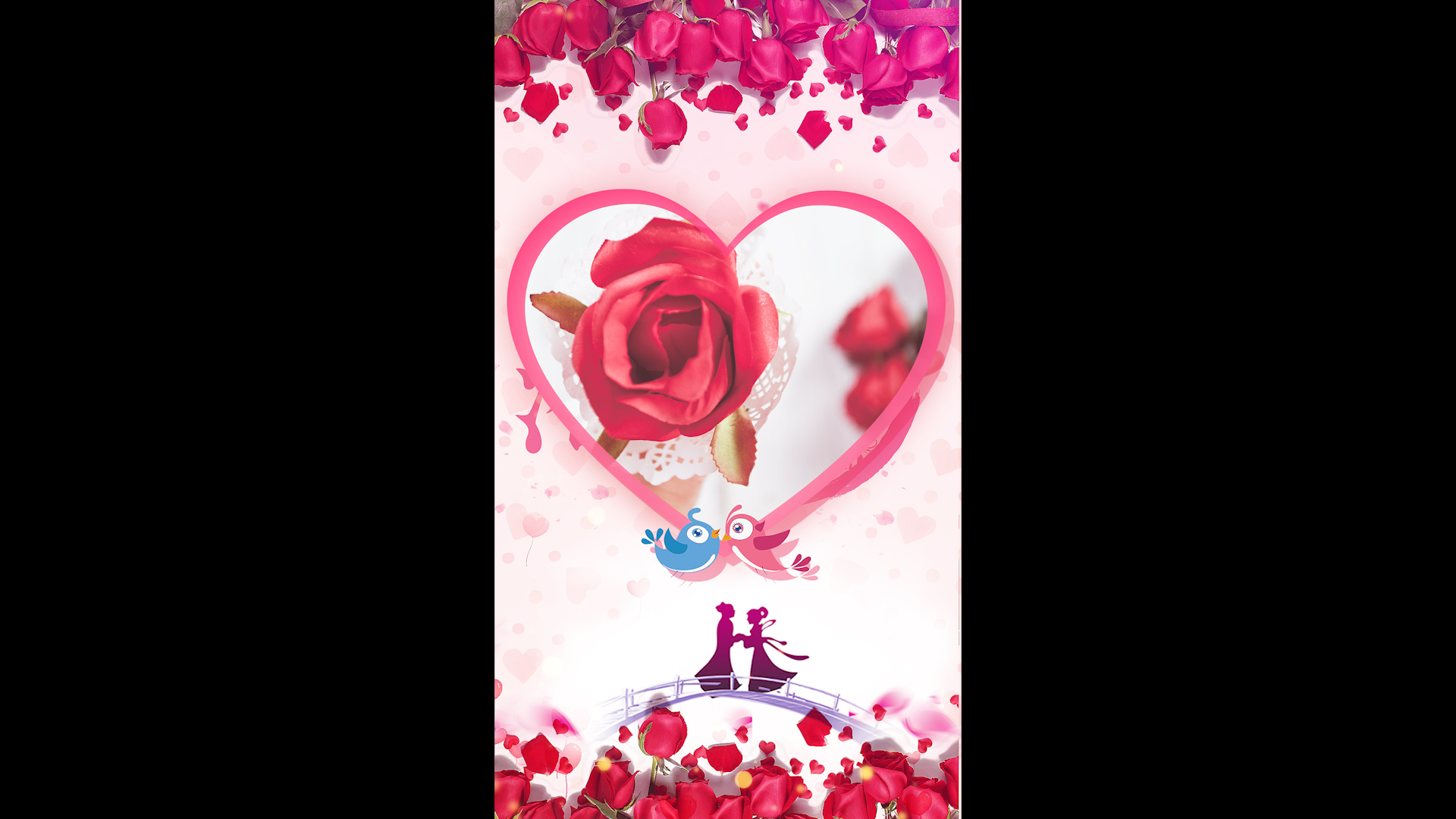 浪漫情人节玫瑰图文竖屏ae视频模板视频的预览图