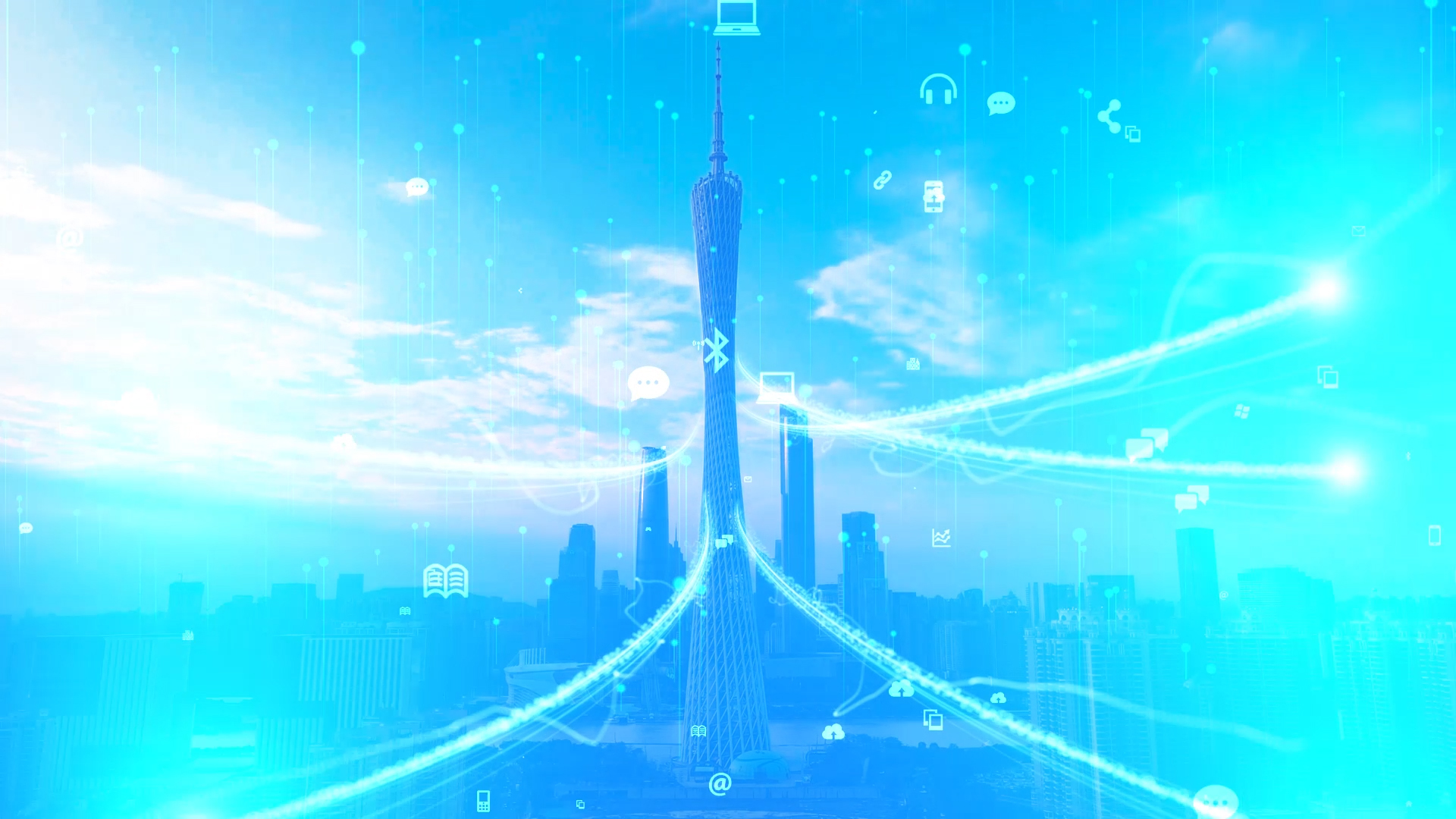 大气粒子光效科技城市合成视频片头AE模板视频的预览图