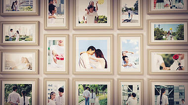 纪念相框恋爱图集照片墙展示视频ae模板视频的预览图