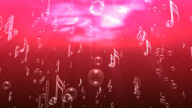 红色音乐音符泡泡上升视频ae模板视频的预览图