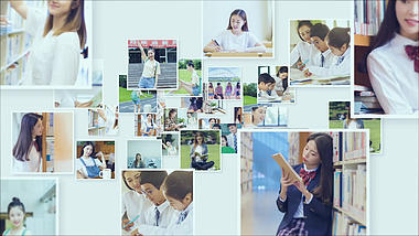 小清新校园生活照片墙展示视频ae模板视频的预览图