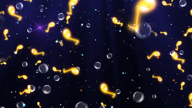 梦幻气泡飘浮粒子音符视频ae模板视频的预览图