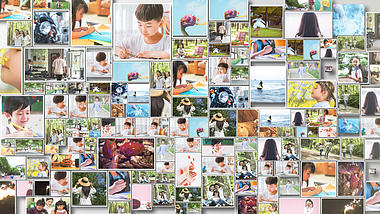 生活堆叠相册展示照片墙视频ae模板视频的预览图