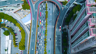 4K广州城市交通黄埔立交桥视频的预览图