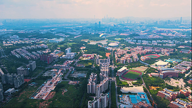 广州大学城各大学建筑航拍视频的预览图