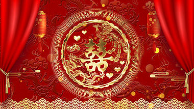 喜庆中国风中式婚礼背景视频ae模板视频的预览图
