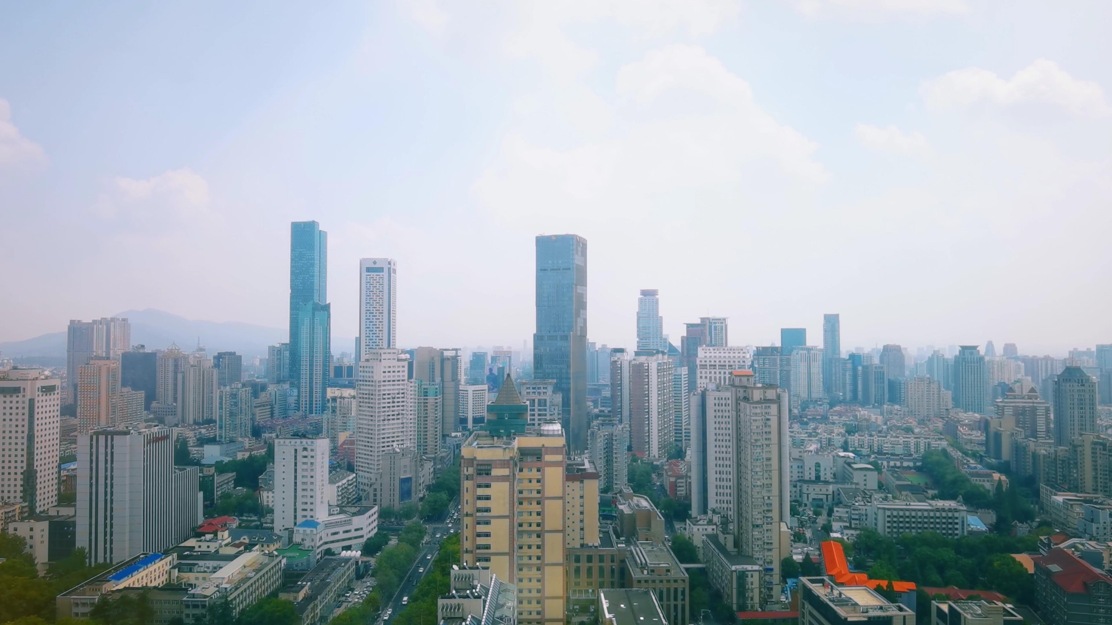 4K南京夫子庙商业圈城市高楼延时视频的预览图