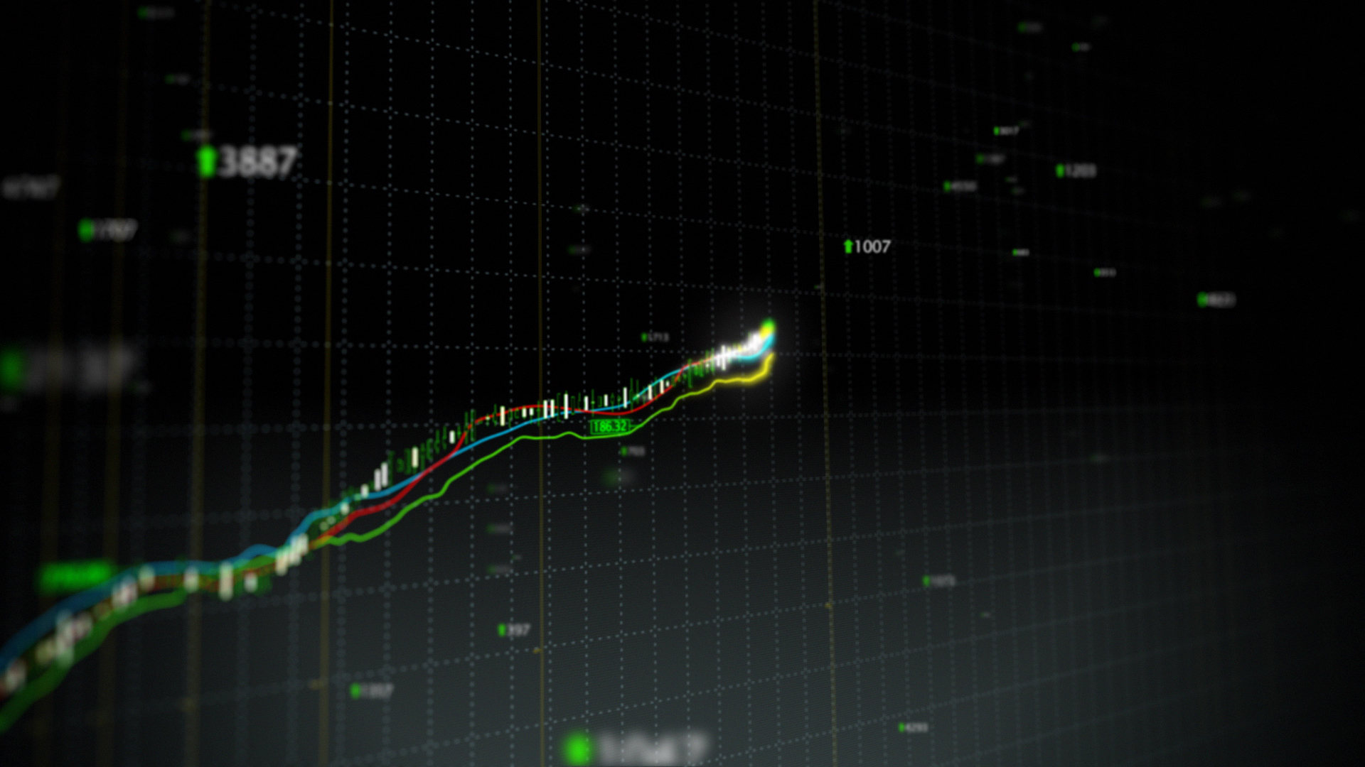 财经经济股市上升走势数据无限循环背景视频视频的预览图