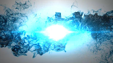 大气蓝色光效水墨LOGO展示视频PR模板视频的预览图