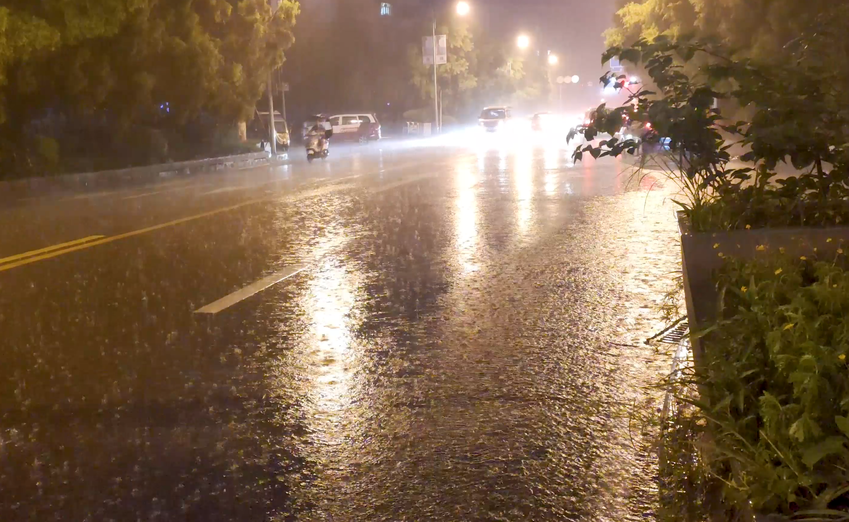 4k大雨中马路上行驶的车辆视频的预览图