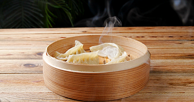 4k高清蒸饺饺子早点早餐视频的预览图