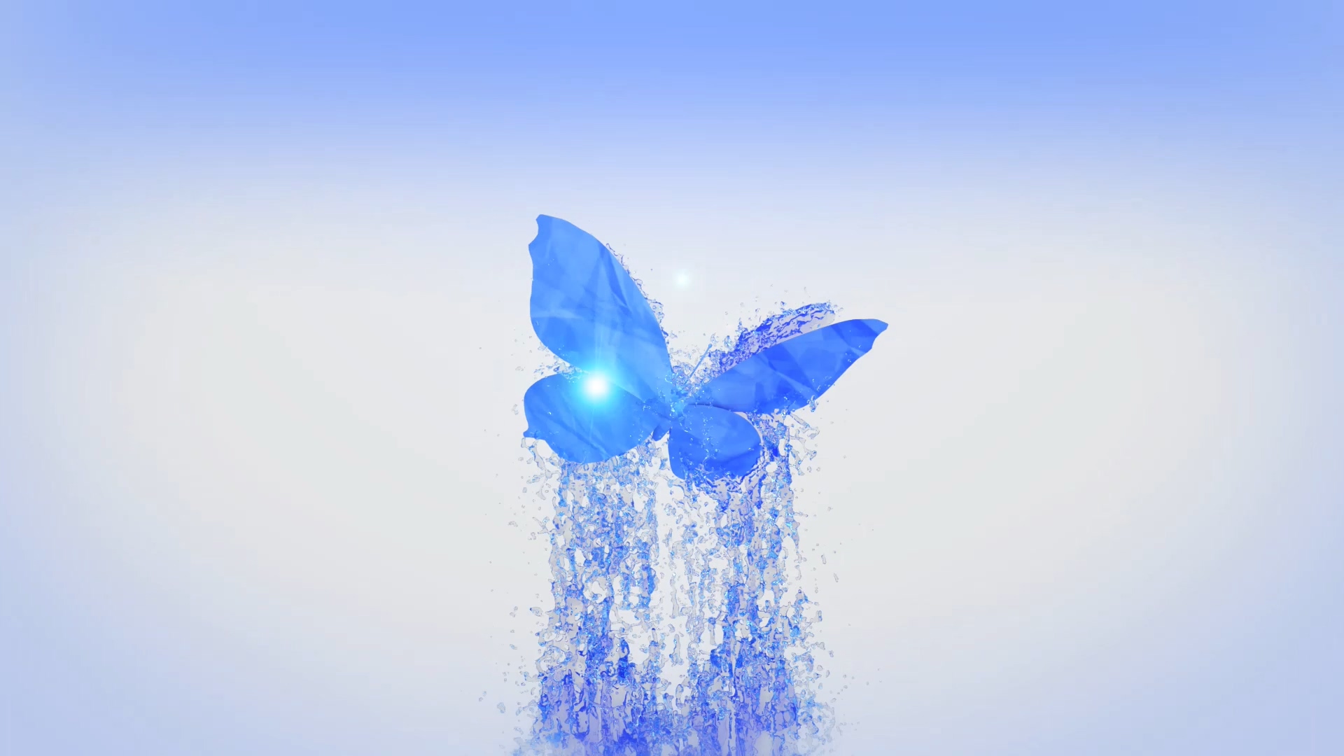 明亮水流蝴蝶企业光效水LOGO片头ae模板视频的预览图
