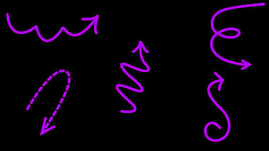 手绘紫色5组箭头小动画AE模板视频的预览图